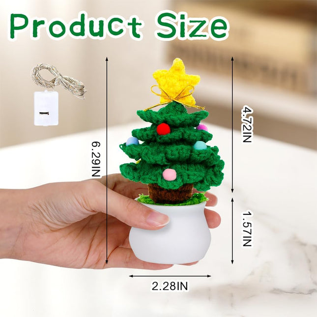 Crochet Christmas Tree Potted Plant: : Knitted Christmas Tree for Family Friends Classroom Home Office Decor (Dark Green)