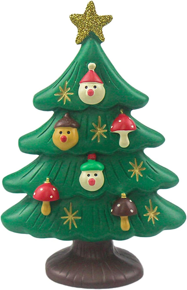 4.5 Inch Resin Tabletop Christmas Tree - Perfect for Desk, Office, or Bedroom - Adorable Miniature Christmas Tree Decorations - Great