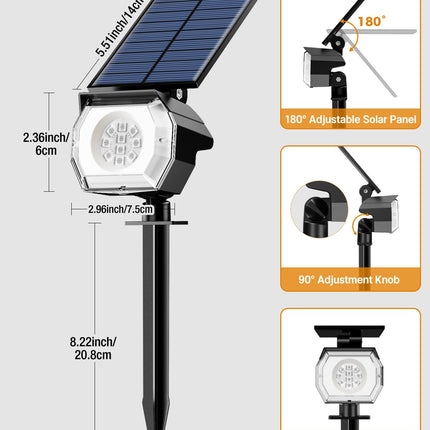 btfarm Solar Lights Outdoor Waterproof IP65-8 Pack LED Color Changing Solar Spot Light 7 Lighting Color RGB Solar Powered Spotlights, Solar Uplight for Yard Tree Landscape Garden Christmas Halloween