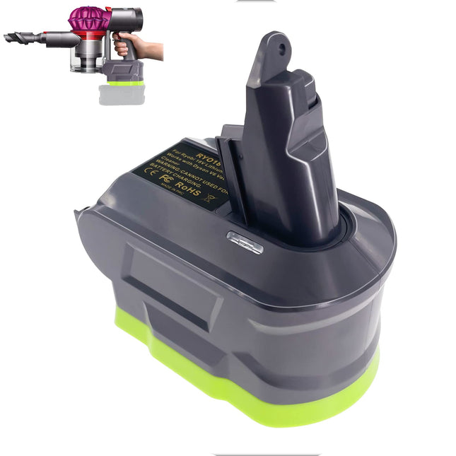 Uniqus For Dyson V6 Battery Adapter, For Ryobi 18 Volt One+ Battery Convert For Dyson V6 Series Sv03 Sv04 Sv09 Dc62 Dc59 Vacuum