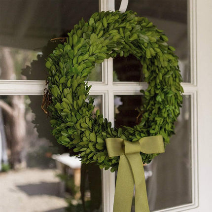 Preserved Boxwood Wreath, Wedding Home Decoration Full Green Real Boxwood Wreath, Indoor Décor for Halloween, Christmas Wreath (Wreath, 10")