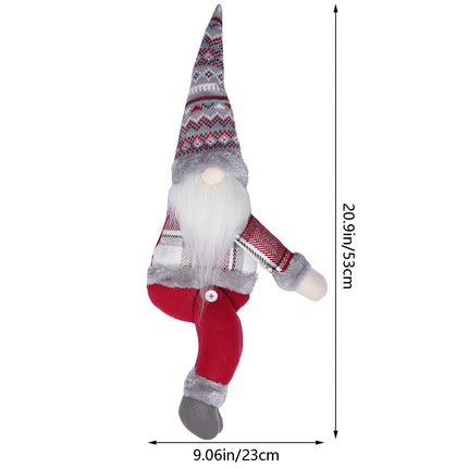 Christmas Tree Topper Gnome Christmas Curtain Tieback Buckle Plush Dwarf Christmas Tree Topper Gnome Decorations Funny Christmas Tree Topper Handmade Christmas Tree Decorations (Grey Hat)