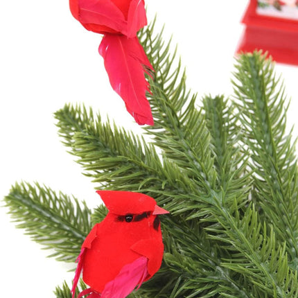 12 PCS Cardinals Christmas Ornaments, Clip On Artificial Red Birds Cardinals for Christmas Tree Ornaments Wreath Centerpiece Crafts Bird Decorations - 3.7" Long