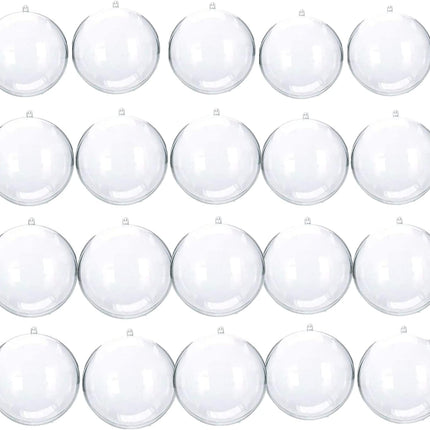 20 Pack Clear Christmas Ornaments, 2.36"/60mm Clear Plastic Fillable Ornaments Ball DIY Christmas Ornaments for Christmas Tree, Holiday, Wedding, Party, Home Décor Party(60MM/2.36")