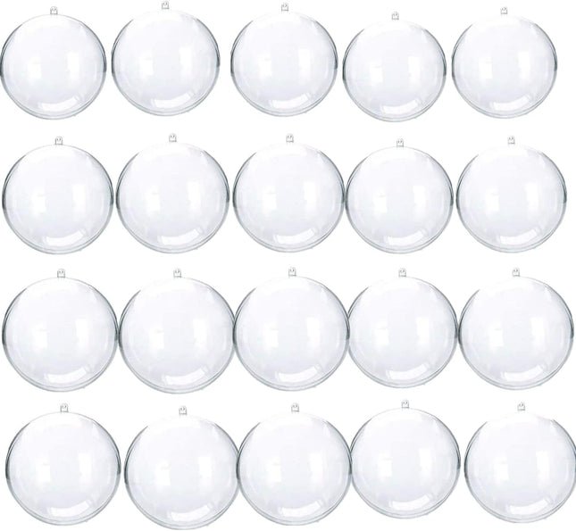 20 Pack Clear Christmas Ornaments, 2.36"/60mm Clear Plastic Fillable Ornaments Ball DIY Christmas Ornaments for Christmas Tree, Holiday, Wedding, Party, Home Décor Party(60MM/2.36")