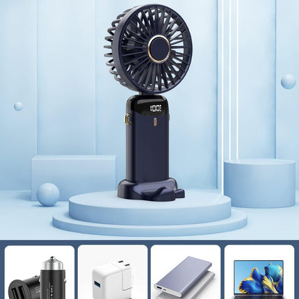 Mini Handheld Fan, Usb Desk Fan, Small Personal Portable Table Fan 5 Speed With Usb Rechargeable Battery Operated Cooling Folding