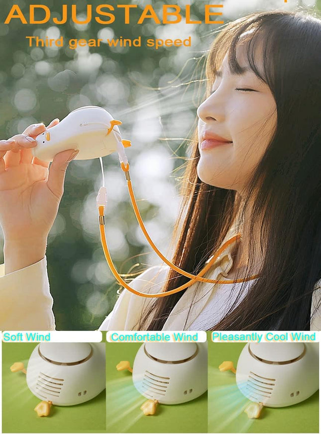 Mini Portable Neck Fan,Usb Hanging Personal Fan With Adjustable Lanyard,Wearable Hands Free Bladeless Fan Cooling Fan For Baby