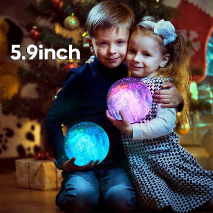 BRIGHTWORLD Moon Lamp Galaxy Lamp 5.9 inch 16 Colors LED 3D Moon Light, Remote & Touch Control Moon Night Light s for Girls Boys Kids Women Birthday
