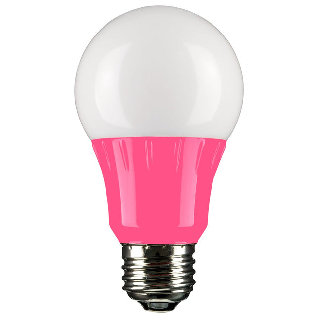 Sunlite LED A19 Colored Light Bulb, 3 Watts (25w Equivalent), E26 Medium Base, Non-Dimmable, UL Listed, Party Decoration, Holiday Lighting, 3 Count, Pink