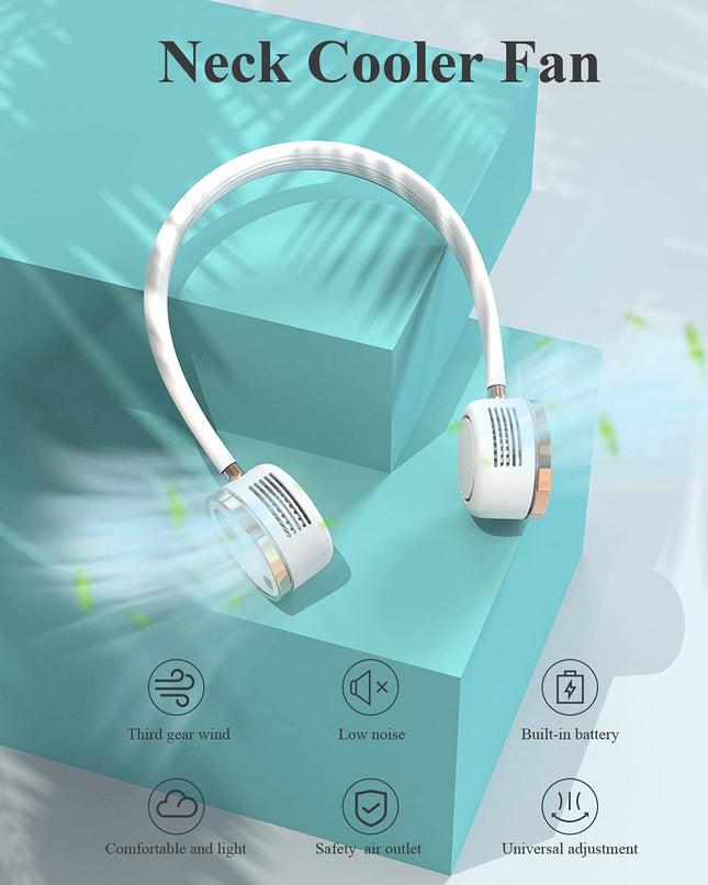 Minthouz Portable Neck Fan, 3 Speeds Wearable Personal Fan Hands Free Bladeless Fan, 2000Mah Rechargeable Battery Operated Usb