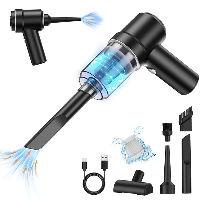 Cordless Vacuum Cleaner, Mini Handheld Vacuum, Small Car Vacuum With Led, Electric Air Duster & Vacuum Cleaner 2 In 1 Rechargeable, Portable Vacuum Cleaner For Home, Office And Car Cleaning