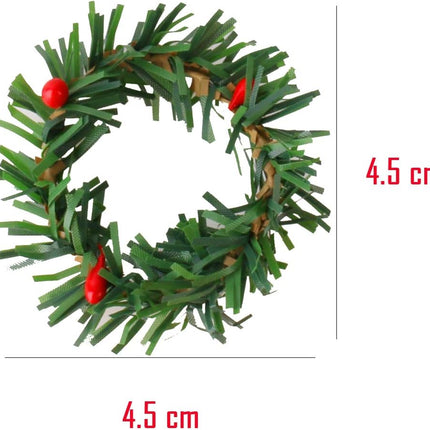 Mini Artificial Christmas Wreaths Ornaments, 10 pcs