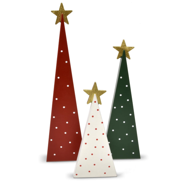3 Christmas Trees Wooden Table Decorations Centerpiece Block Holiday Tree Red Green White Color Tiered Tray Wood Tabletop Sign Decor 3 Sizes for Office Dining Room Mantle Home Xmas Wood Party Supplies