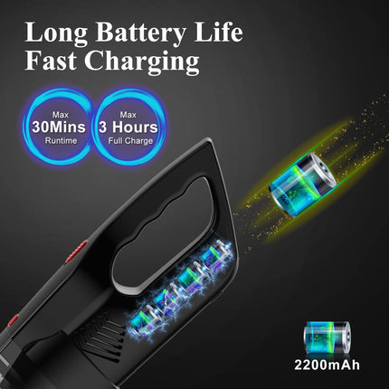 Handheld Vacuum Cordless, 9500Pa Strong Suction Car Vacuum Cleaner, Quick Rechargeable Hand Vac, Portable Mini Hand Vacuum With Long Runtime