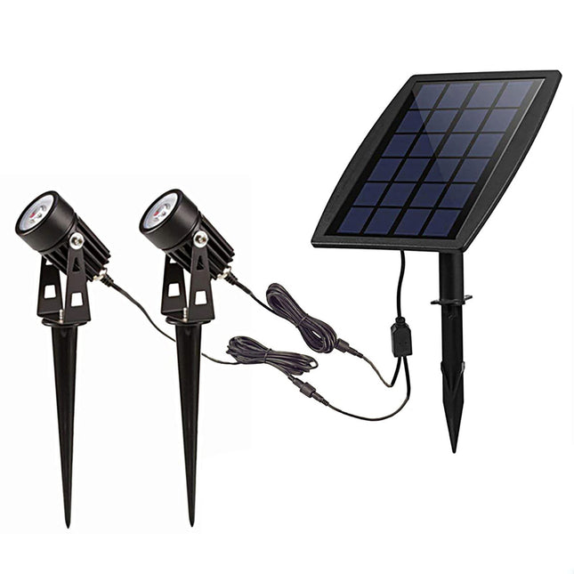 DLLT LED Solar Spot Lights Outdoor Landscape Spotlights 2-in-1 Solar Powered Wall Lights-Low Voltage Outdoor Landscaping Light for Garden Yard Lawn Pathway Landscape Downlight, Warm White,Auto on/off