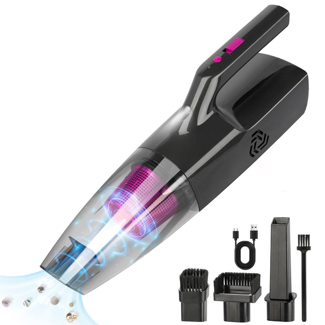 Sendowtek Handheld Vacuum Cordless For Car, Rechargeable Vacuum Hoover 9000Pa Batterypowered Hand Held Vacuuming Hoover Portable Cleaner Car Vac For Home Pet Office