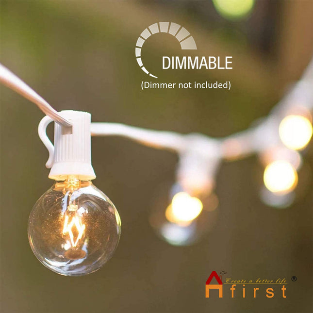Afirst Globe String Lights - Patio Lights 100FT with 105 Edison Bulbs Waterproof Outdoor Hanging Lights for Backyard Party Wedding Lighting White