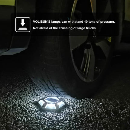 Volisun Solar Deck Lights Driveway Dock Lights, 12Pack Waterproof Outdoor Led Aluminum Dock Lighting Warning Step Lights
