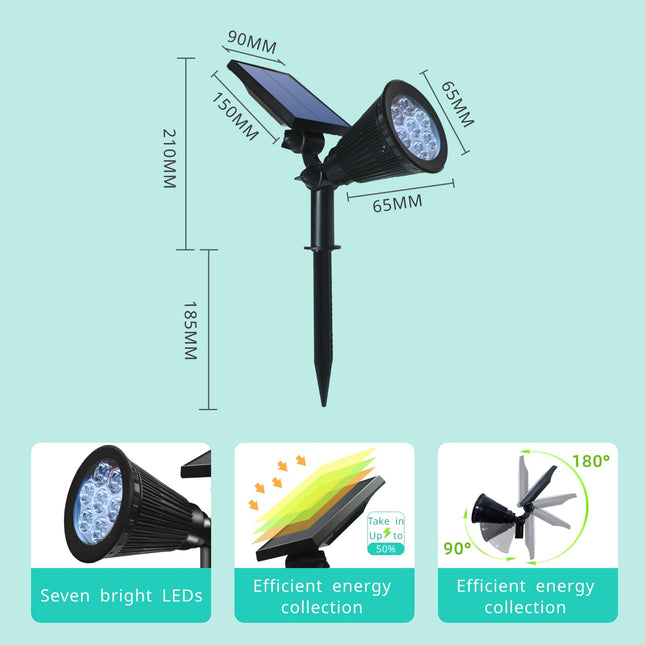 Solar Spot Lights Outdoor Color Changing, 8 Lighting Modes 2-in-1 Solar Lights Outdoor Waterproof, Auto On/Off Multicolor Solar Powered Landscape Spotlights for Garden Patio Yard Pool, 4 Pack