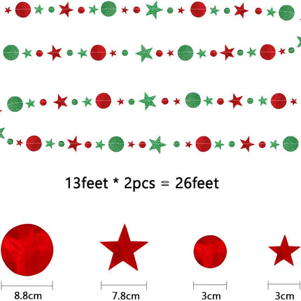 Red and Green Glitter Grinches Christmas Hanging Garland Grinches Christmas Banner Grinches Christmas Garland for Grinches Whoville Christmas Decorations, Xmas Holiday Mantle Fireplace Home Decor