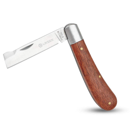 Folding Grafting Knife Grafting Tools Grafting Pruning Knife Professional Garden Fruit Tree Graftings Cutter Wooden Handle Knife