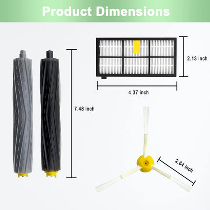 9 Pack Parts Compatible For Irobot Roomba 800 900 Series 960 860 805 850 980 861 864 866 870 871 880 890 891 981 985 961 Vacuum Cleaner,1 Set Roller Brushes,4 Filters,4 Side Brushes
