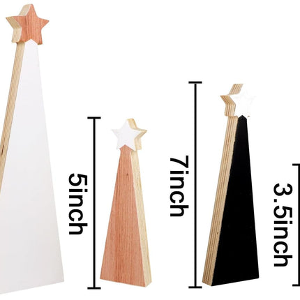 Christmas Wooden Christmas Tree, 4pcs Wooden Christmas Tree Tabletop Ornaments for Christmas Decor, Christmas Decorations for Home Office Farmhouse Centerpieces Original