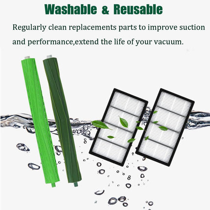 Parts For Irobot Roomba S9 9150 S9+ S9 Plus 9550 S Series Vacuum Cleaner, Accessories Includes 1 Set Of Multisurface Rubber Brush,4 Side Brushes,4 Filters,4 Dust Bags