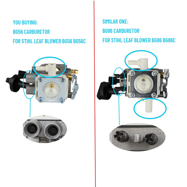 SIMPERAC BG56 Carburetor for Stihl BG56C BG56 Leaf Blower Replace for Zama C1M-S260B, 4241-120-0615 Carburetor with 42141201800 Air Filter