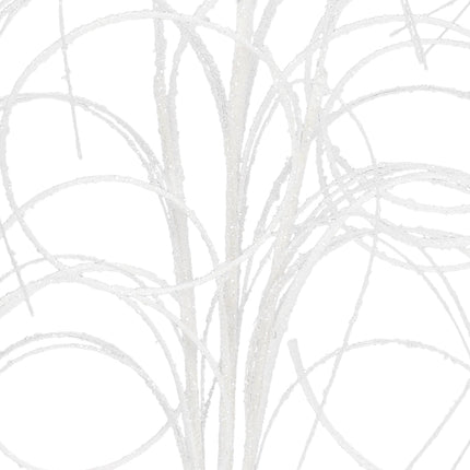 4PCS Glitter Christmas Picks Curly Sprays 20" Artificial Wispy Willow Ting Branches Glittery Twigs Stems Ornaments for Xmas Tree Topper Filler Home Garden Vase DIY Garland Wreath Decor (4, White)