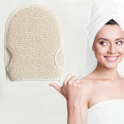 ZBDP Natural Loofah Glove Double-sided Body Scrub Pad Shower Body Scrubber Mitt for Spa Skin Clean Gloves