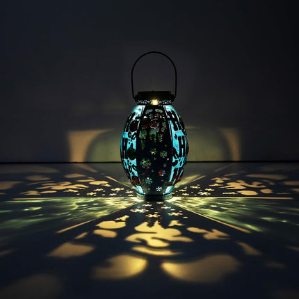 VEWOGARDEN Solar Lantern Outdoor Waterproof Snowflake Christmas Lanterns Decorative Outdoor Hanging Solar Lantern for Porch Patio Table