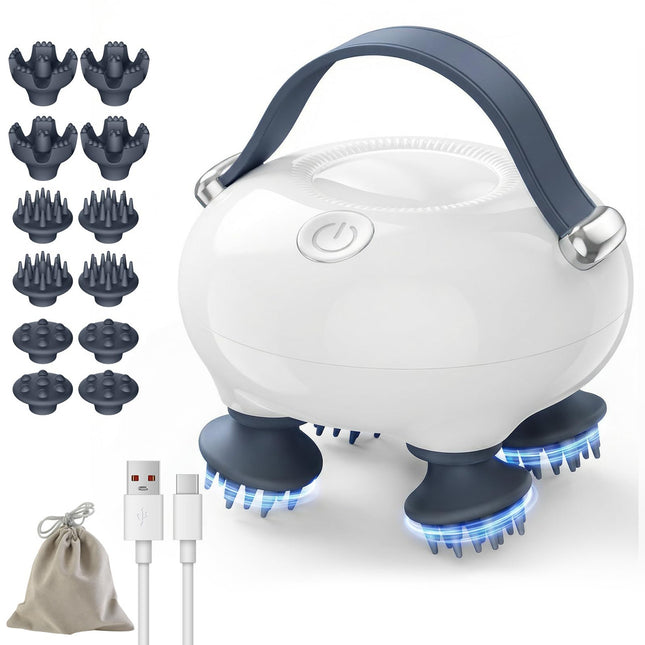 IOOKNA Scalp Massager, Head Massager Scalp with Tangle-Resistant Design, Portable Head Massager, Hair Massagers with 12 Massage Heads, 3 Modes, Mothers Day Gifts, Father Day Gifts for Mom, Dad