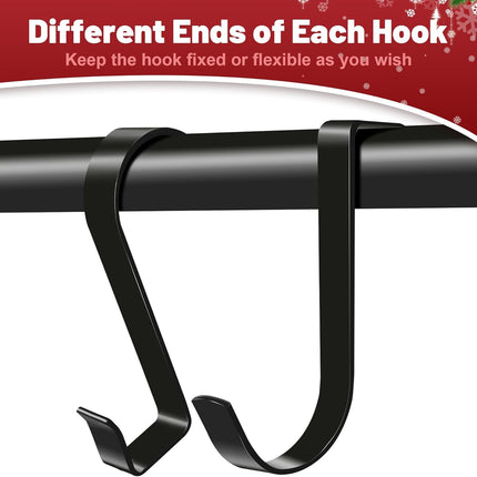 Christmas Stocking Holder Stand with 12 Hooks, standing Stocking Holders for Mantle, Classic Heavy Duty Stocking Garland Hangers for Mantel(Black)