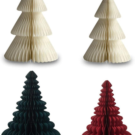 4pcs Christmas Decorations Folding Christmas Honeycomb Paper Tree 3D Xmas Trees Table Centerpiece Christmas Tree Honeycomb Decorations for Years Eve Party Tree