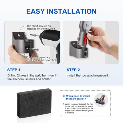 Lanmu 4 Pack Wall Mount Accessory Holder Compatible With Dyson V15 V12 V11 V10 V8 V7 Outsize Gen5 Vacuum Cleaner, Attachments Organizer, Not Fit V12 V15 Motorized Tools