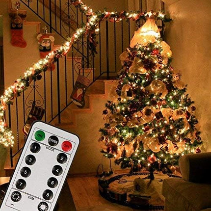 koopower 200 LED Indoor String Lights with Remote and Timer, 65ft Linkable (Max 162.5 FT) Fairy Lights, Plug-in String, 8 Modes, Dimmable for Bedroom Wedding Party Christmas Lights in Warm White