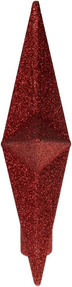 Clever Creations Christmas 8 Inch Tree Topper Glittered Star Decoration, Glitter Treetop Holiday Home Décor, Red