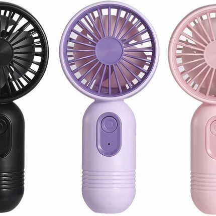 Mini Portable Fan 3 Pack, Cute Handheld Fan Battery Operated Lightweight Small Personal Fan With 3 Speeds And Usb Rechargeable