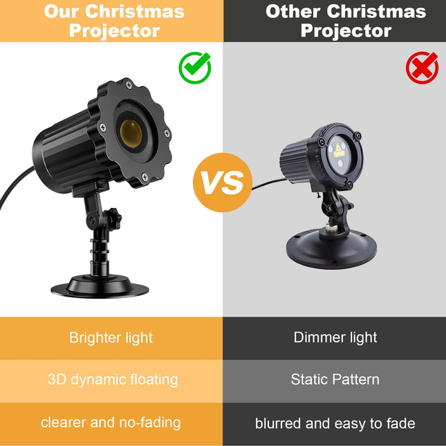 3D Dynamic Christmas Projector Lights Outdoor Indoor- Santa in Sleigh Christmas Decorations,Waterproof Holiday Projector Lights for Window Ground Roof Wall Yard Xmas Decor