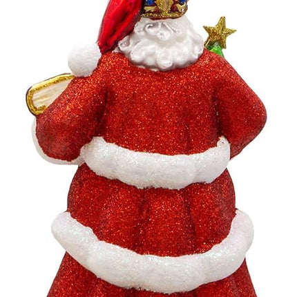 Kurt S. Adler 7” Bellissimo Red Santa with Staff and Book Glass Christmas Ornament BELL0023