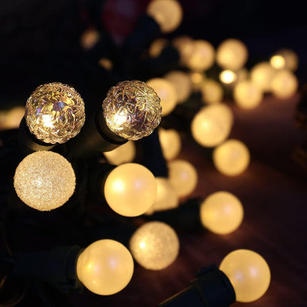 Christmas Lights Warm White 70 LED G15 Glass Blubs Globe String Light Plug in ETL Outdoor Indoor String Light for Holiday Party Christmas Tree Patio Party Garden Yard Gazebo Wedding Decor