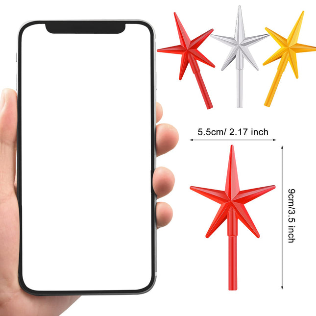 6 Pieces Ceramic Christmas Tree Star Replacement Light Ceramic Tree Star Ornament Christmas Tree Replacement Light Bulbs for Ceramic Tree Accessories (Red, Yellow, Transparent)