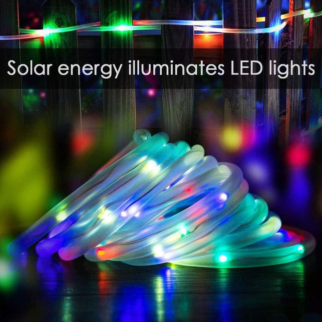 Solar Lights Rope Lights Solar Powered String Lights 40FT 120 LEDs 8 Modes Fairy Lights Outdoor Decoration Lighting for Garden Patio Party,Weddings,Christmas Décor Multi-Color