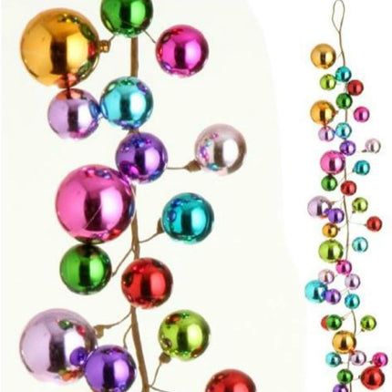 RAZ Imports - 4 Foot Multicolored Ball Christmas Garland
