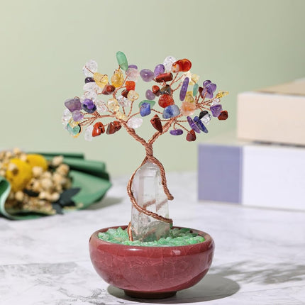 PESOENTH Chakra Tree of Life Feng Shui Decor Crystals and Healing Stones Money Tree Room Decor 7 Chakra Healing Crystals Ornaments for Home Room Office Desk Spiritual s Christmas