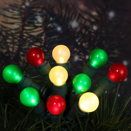 Red White Green Christmas Lights Indoor 70 LED Outdoor String Lights with Pearlized Glass 120V ETL for Halloween Decor Holiday Party Thanksgiving Yard Xmas Tree Carnival Deco