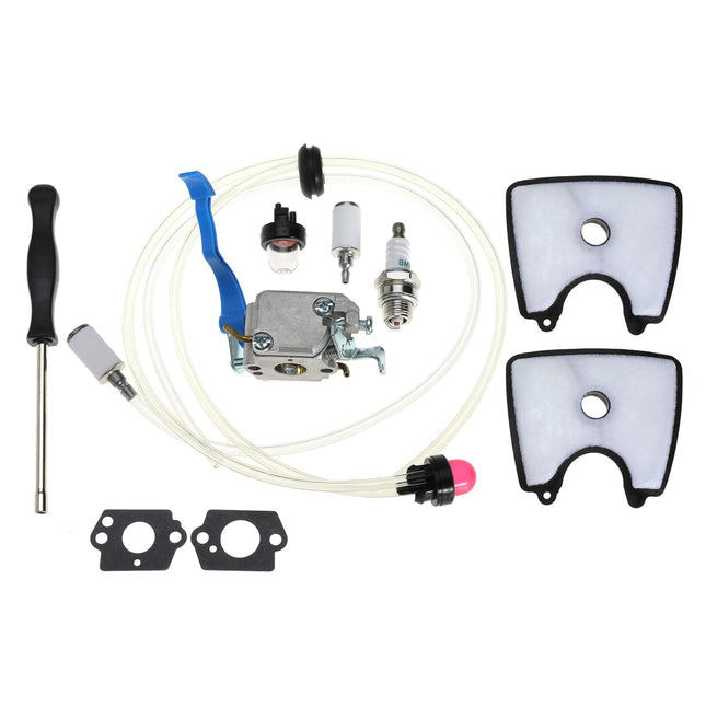 Carburetor with Air Filter Fuel Line Kit for Husqvarna 125B 125BX 125BVX Jonsered B2126 BV2126 Leaf Blower Trimmer Replace Zama C1Q-W37 545081811 545112101 590460102