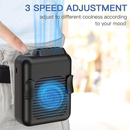 Koonie Portable Waist Fan, Strong Airflow 23H Working Time HandsFree Necklace Fan, Battery Powered 3Speed Personal Fan 6000Mah