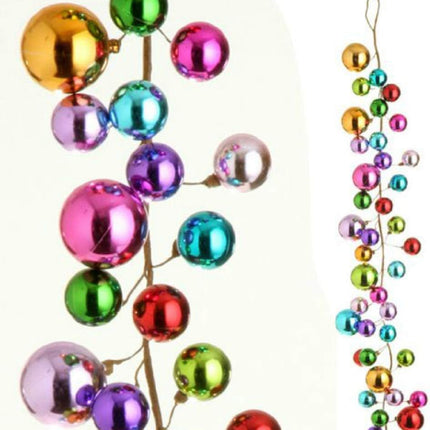 RAZ Imports - 4 Foot Multicolored Ball Christmas Garland